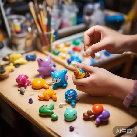 “创意捏塑，彩色粘土艺术品”