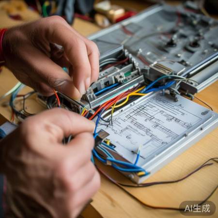 安装新面板，接线固定。