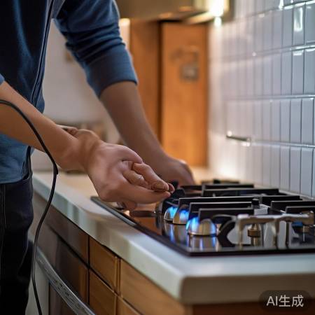 恢复电源，检查燃气灶
