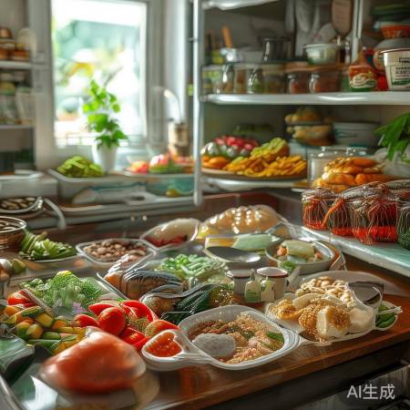 李湘冰箱美食丰富