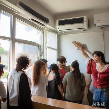 “学校用心安装空调，制冷好，性