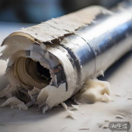 撕开保温胶,现管道接口