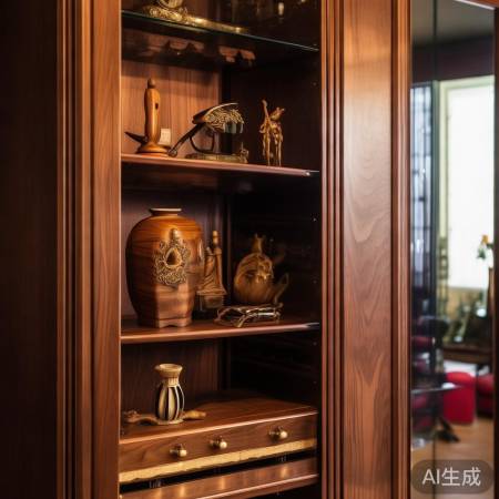 红酒柜配协调摆件