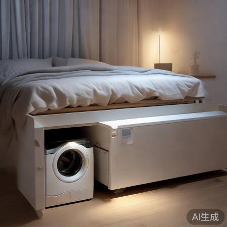 床底洗衣机,空间巧省,整洁静音