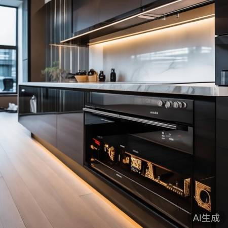 现代厨房，集成灶美观实用