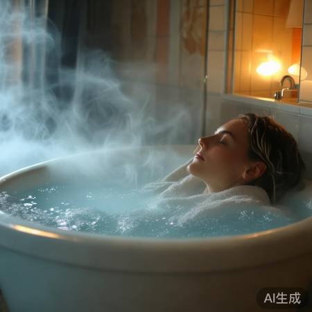 睡前泡澡,放松凉爽