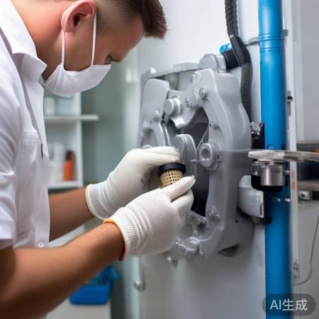 打开热水器，清理杂质