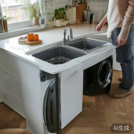 洗衣机旁洗手，空间更灵活